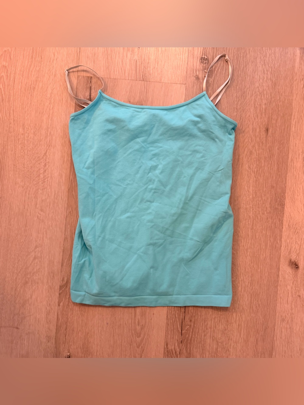 Vtg Y2K Wet Seal Seamless Aqua Camisole Tank Top - Teal Blue - Size M/L